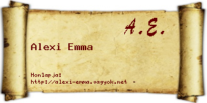 Alexi Emma névjegykártya